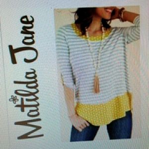 Matilda Jane "Oracle" Striped/Polka Dot Top, Size L, RN # 139040.